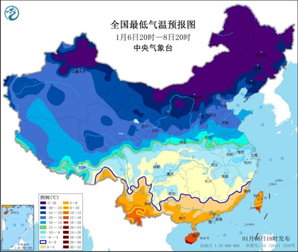                     寒潮蓝色预警：江苏浙江福建等部分地区降温10℃                    2