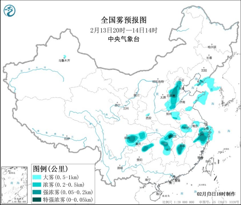                     大雾黄色预警继续！河北浙江湖北等局地将有特强浓雾                    1