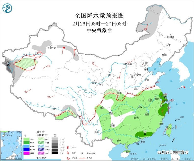                     强冷空气今起影响我国 雨雪降温仍持续                    2