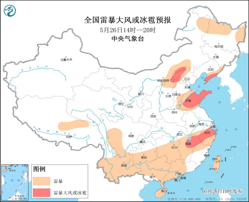 坏冷涡再次南下，强对流预警发出！预报：山东江南有危险天气4