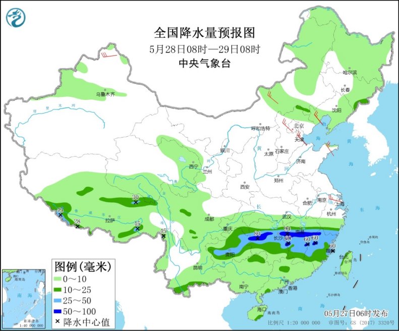                     5月底前南方强降水频繁 华南持续高温闷热                    2