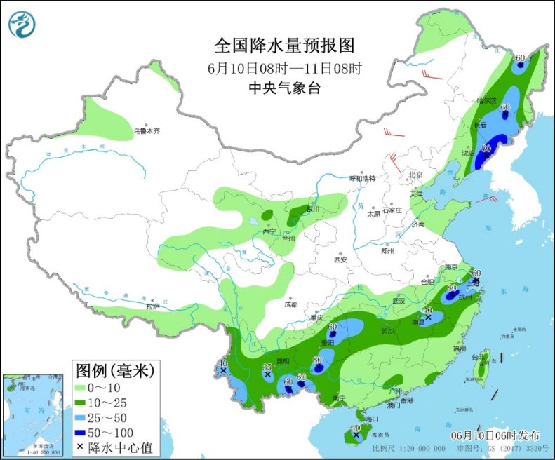                     南方较强降雨过程持续 北方高温范围扩大                    1