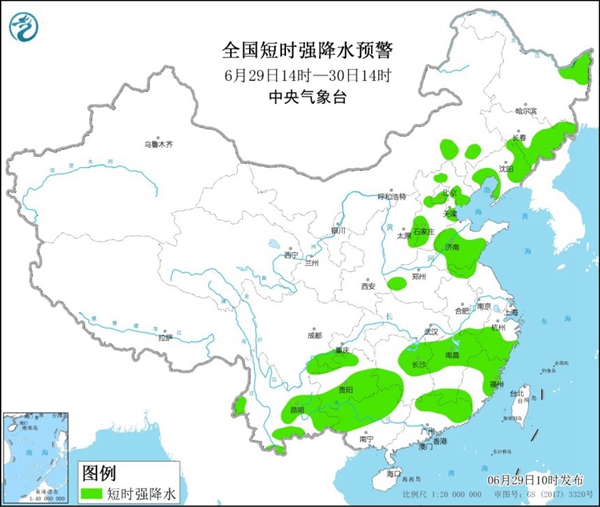                     强对流蓝色预警：河北山东等8省区市部分地区有雷暴大风或冰雹                    2