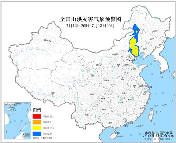                     河北内蒙古辽宁局地发生山洪灾害可能性较大                    1