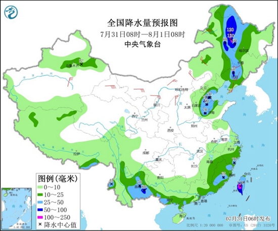                     东北内蒙古有强降雨 西北江南等地大范围高温持续                    1