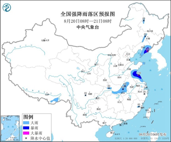                     预警！全国8省区有大到暴雨 辽宁江苏等局地有大暴雨                    1