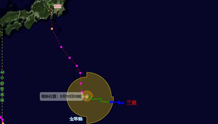 2023年第7号台风温州台风网台风路径图 “兰恩”对浙江有影响吗